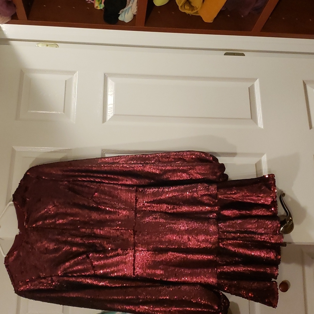 Sequence flounce hem dress